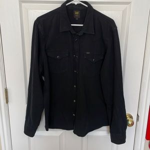 LEE Western Shirt Black Denim XL Slim from Urban Outfitters